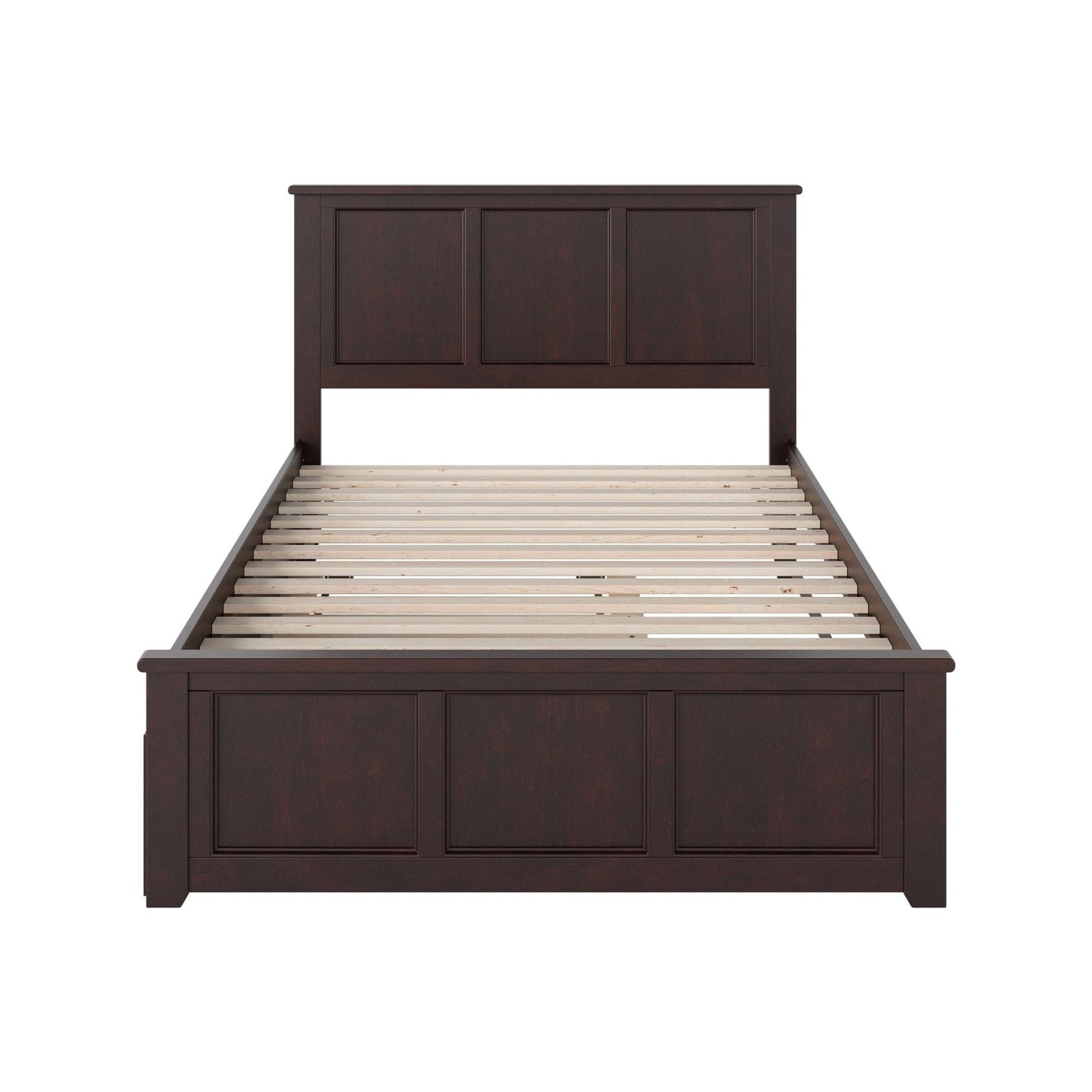 AFI Furnishings Madison Full Platform Bed with Matching Footboard with Twin Size Urban Trundle Bed