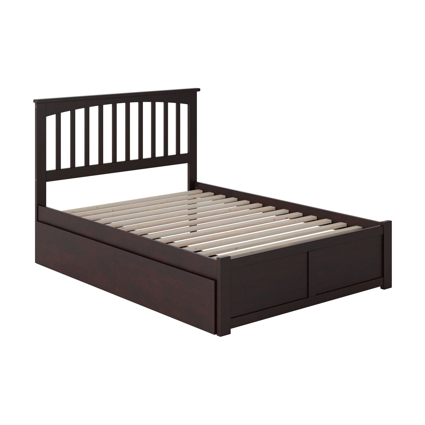 AFI Furnishings Mission Full Platform Bed with Flat Panel Foot Board and 2 Urban Bed Drawers