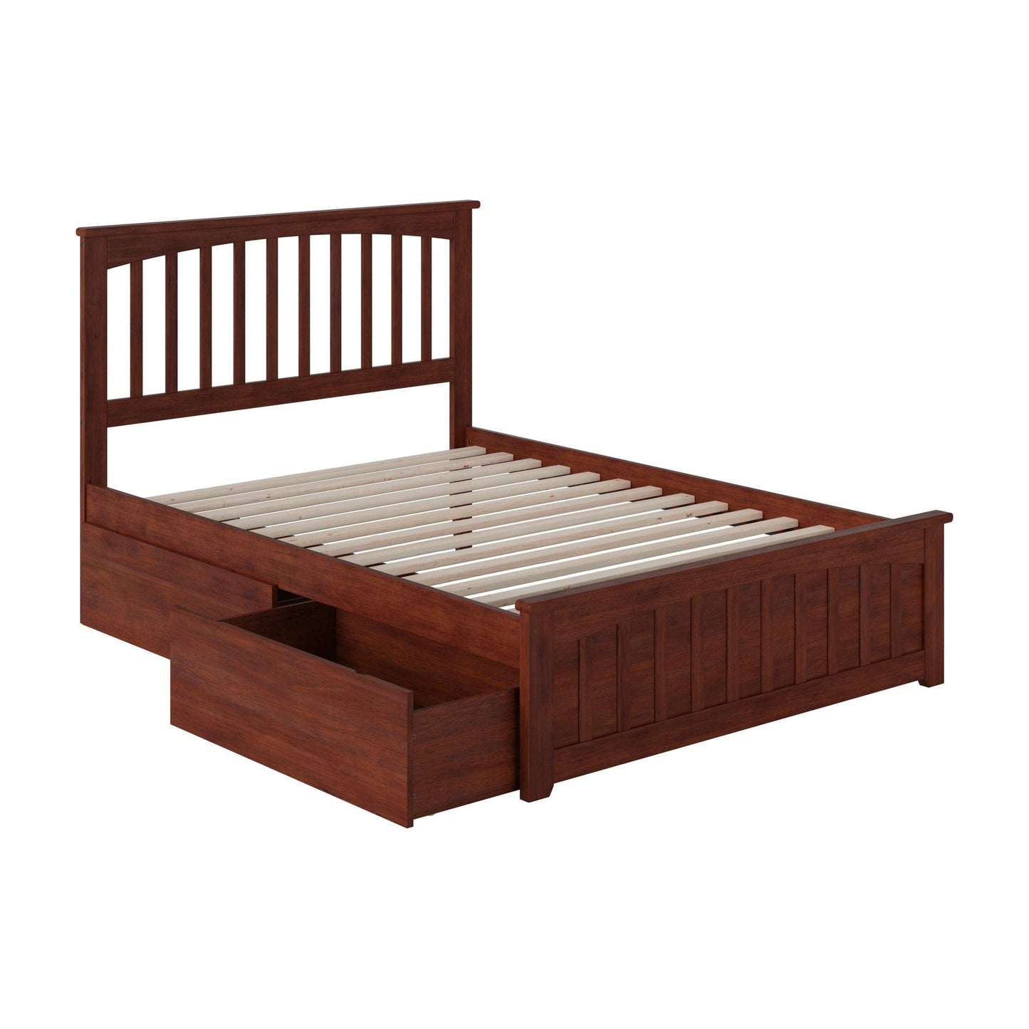 AFI Furnishings Mission Full Platform Bed with Matching Foot Board with 2 Urban Bed Drawers