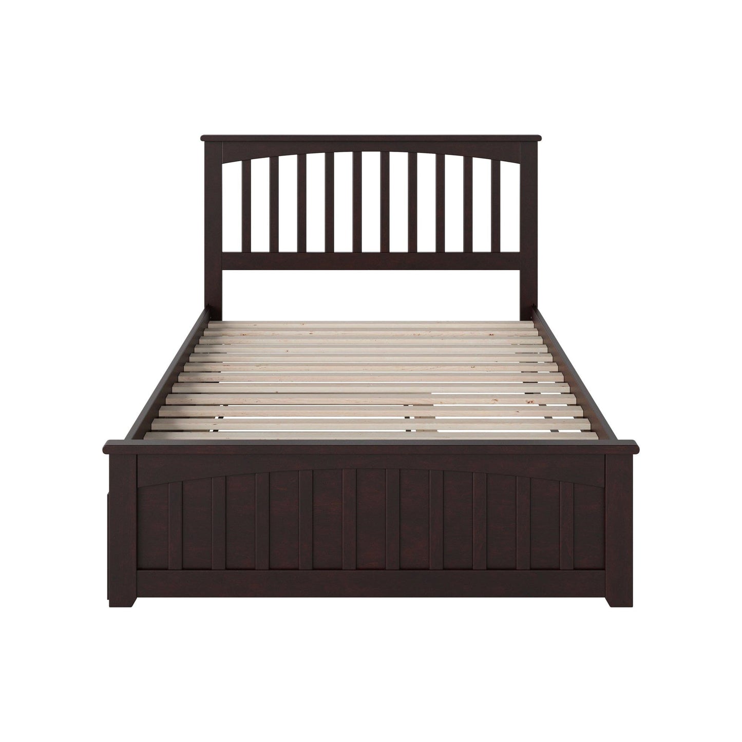 AFI Furnishings Mission Full Platform Bed with Matching Foot Board with Twin Size Urban Trundle Bed