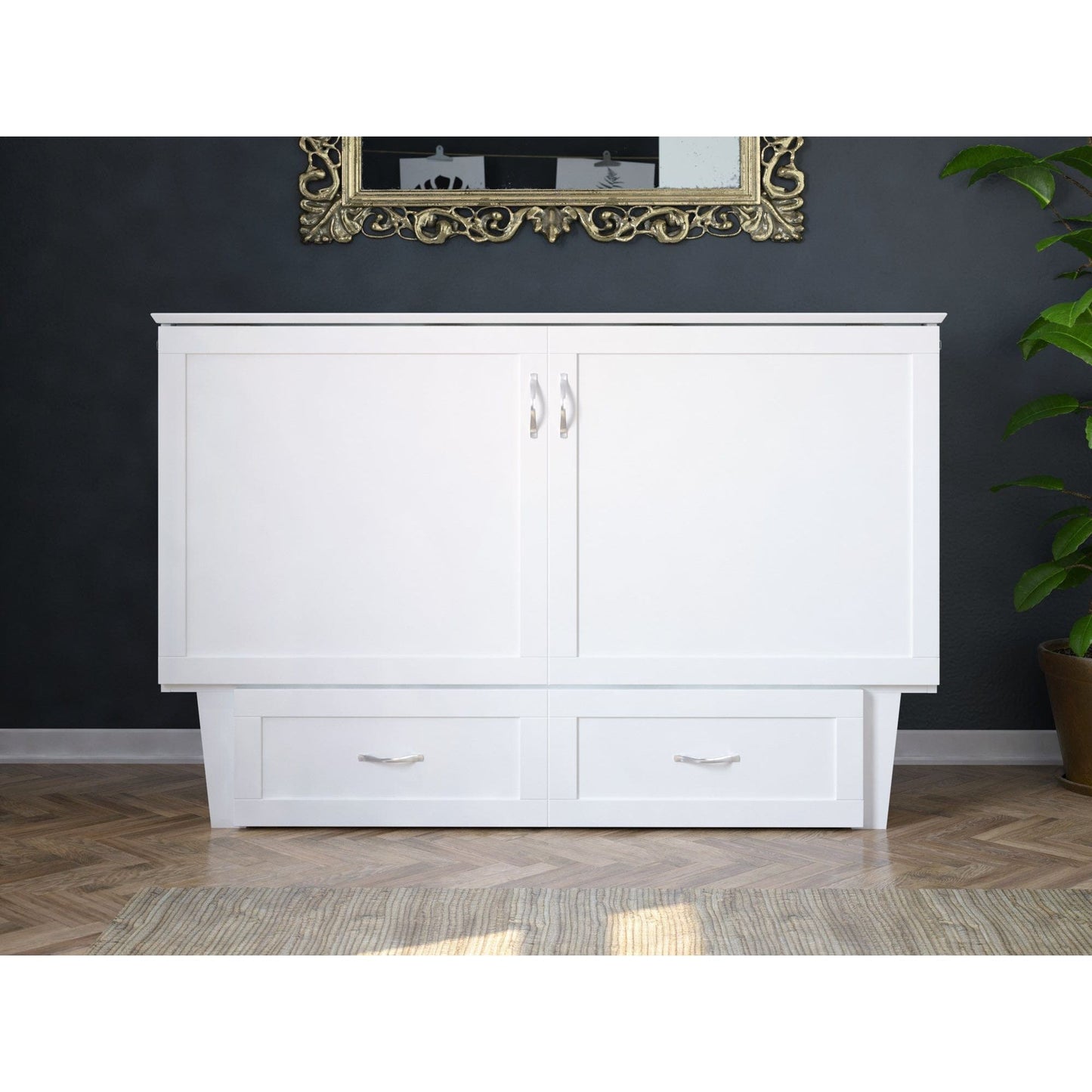 AFI Furnishings Monroe Murphy Bed Chest Queen with Charging Station and Mattress