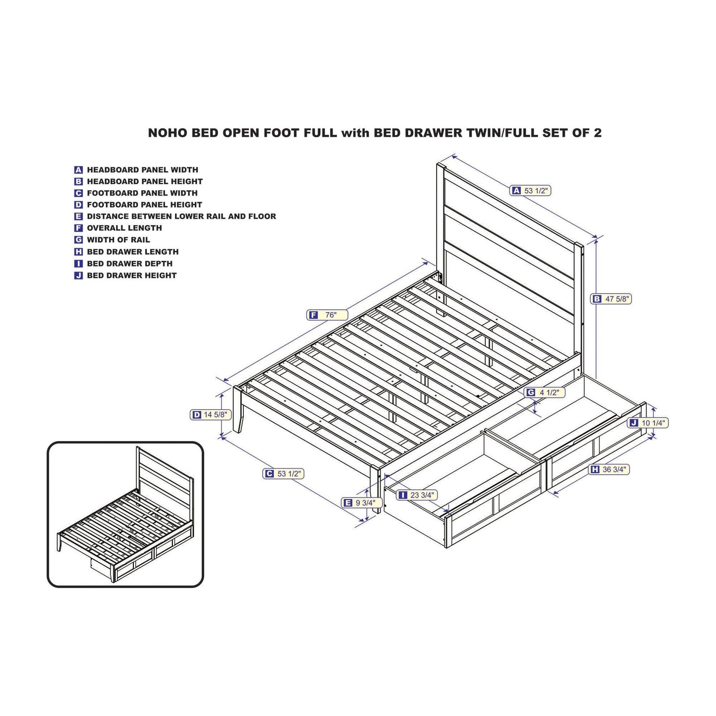 AFI Furnishings NoHo Full Bed with 2 Drawers in Espresso AG9113331