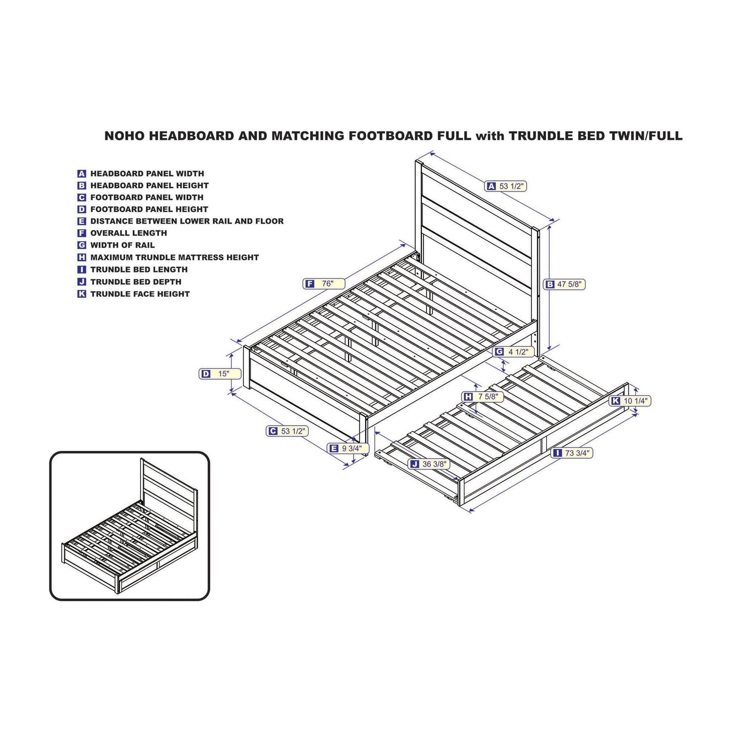 AFI Furnishings NoHo Full Bed with Footboard and Twin Trundle in Espresso AG9161231