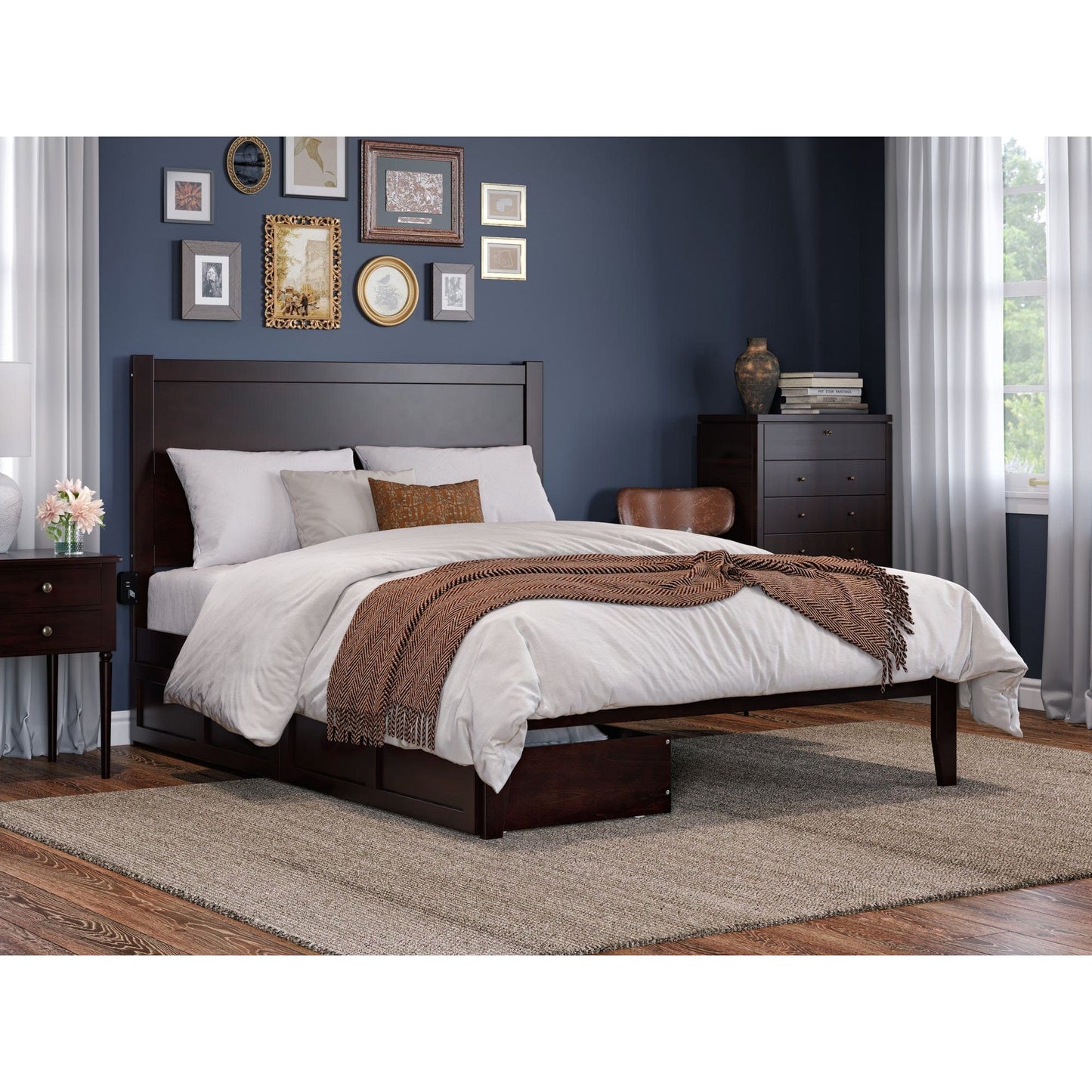 AFI Furnishings NoHo Queen Bed with 2 Drawers in Espresso