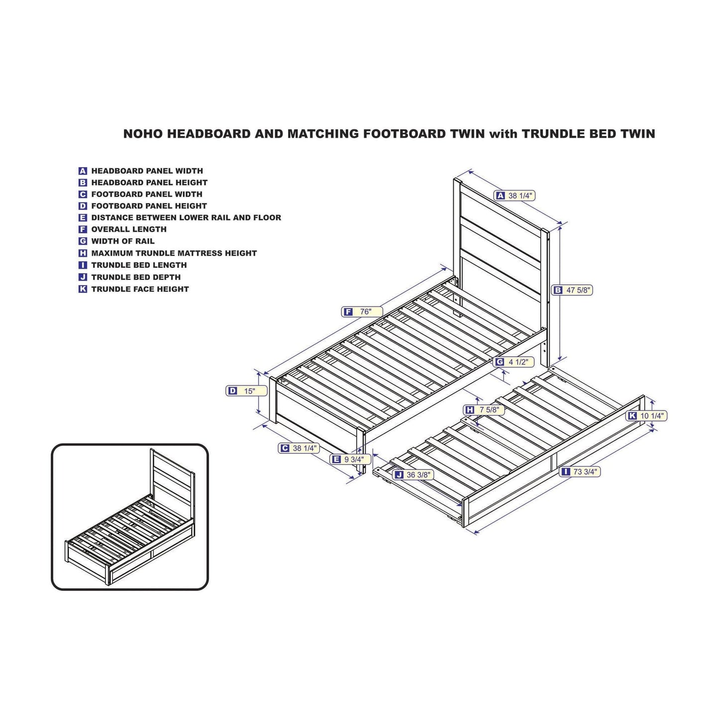 AFI Furnishings NoHo Twin Bed with Footboard and Twin Trundle in Espresso AG9161221