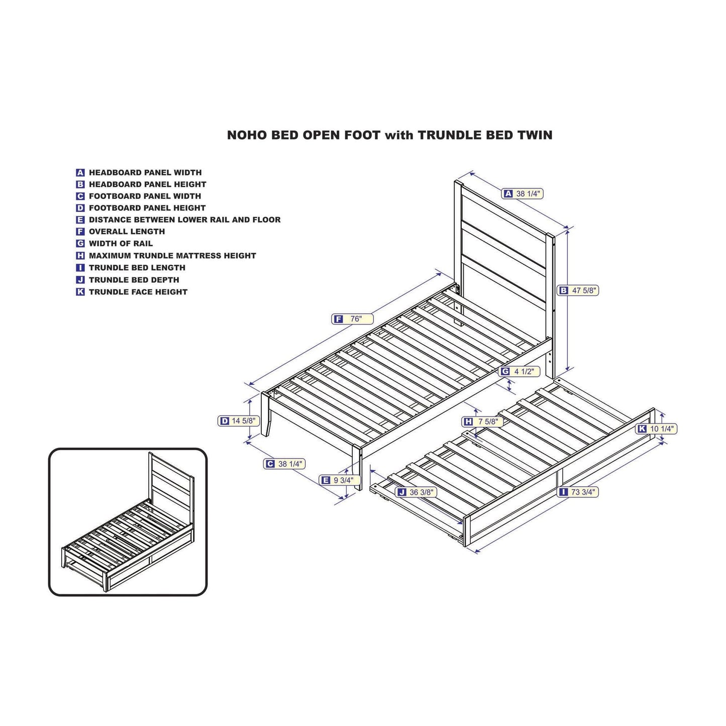 AFI Furnishings NoHo Twin Bed with Twin Trundle in Espresso AG9111221