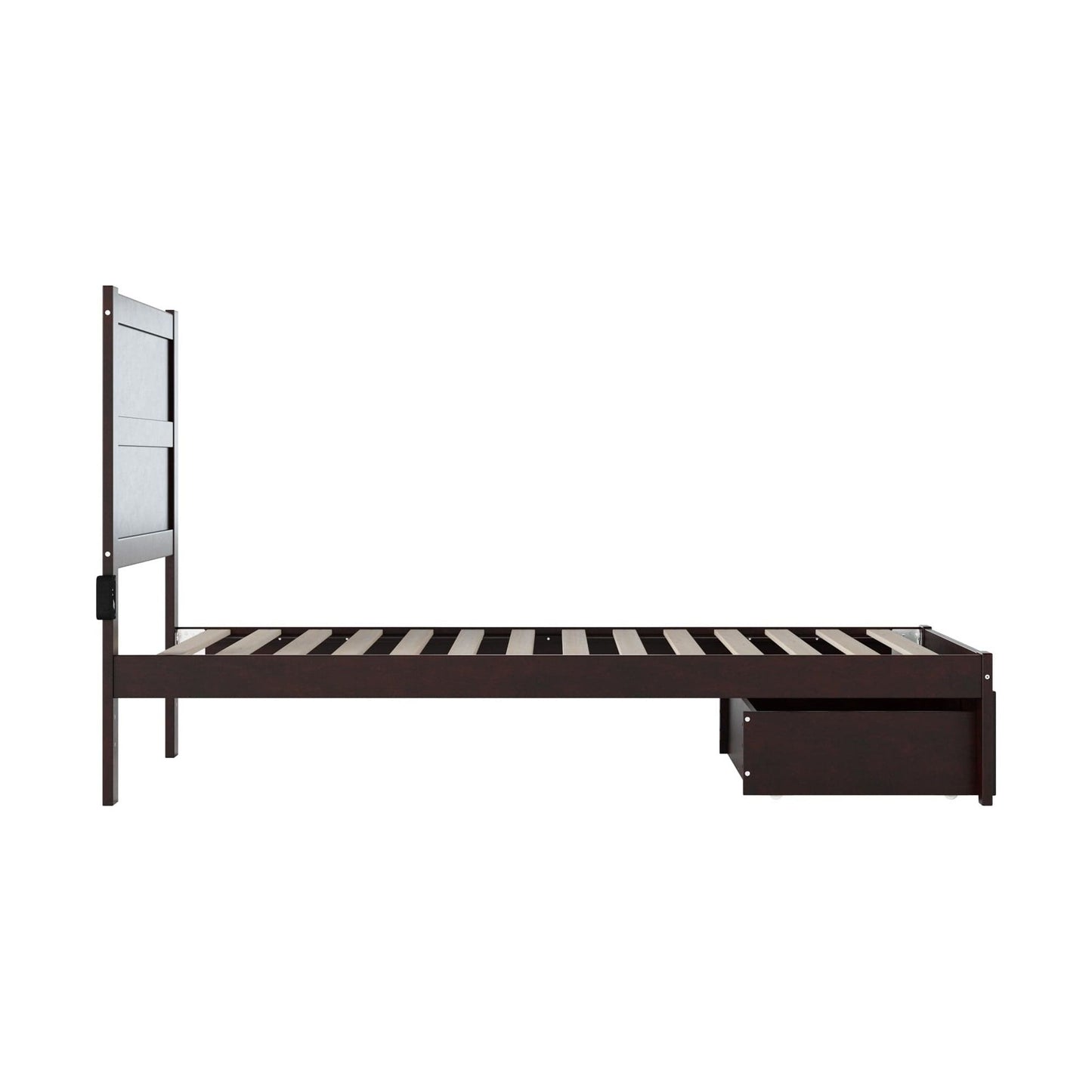 AFI Furnishings NoHo Twin Extra Long Bed with Foot Drawer in Espresso