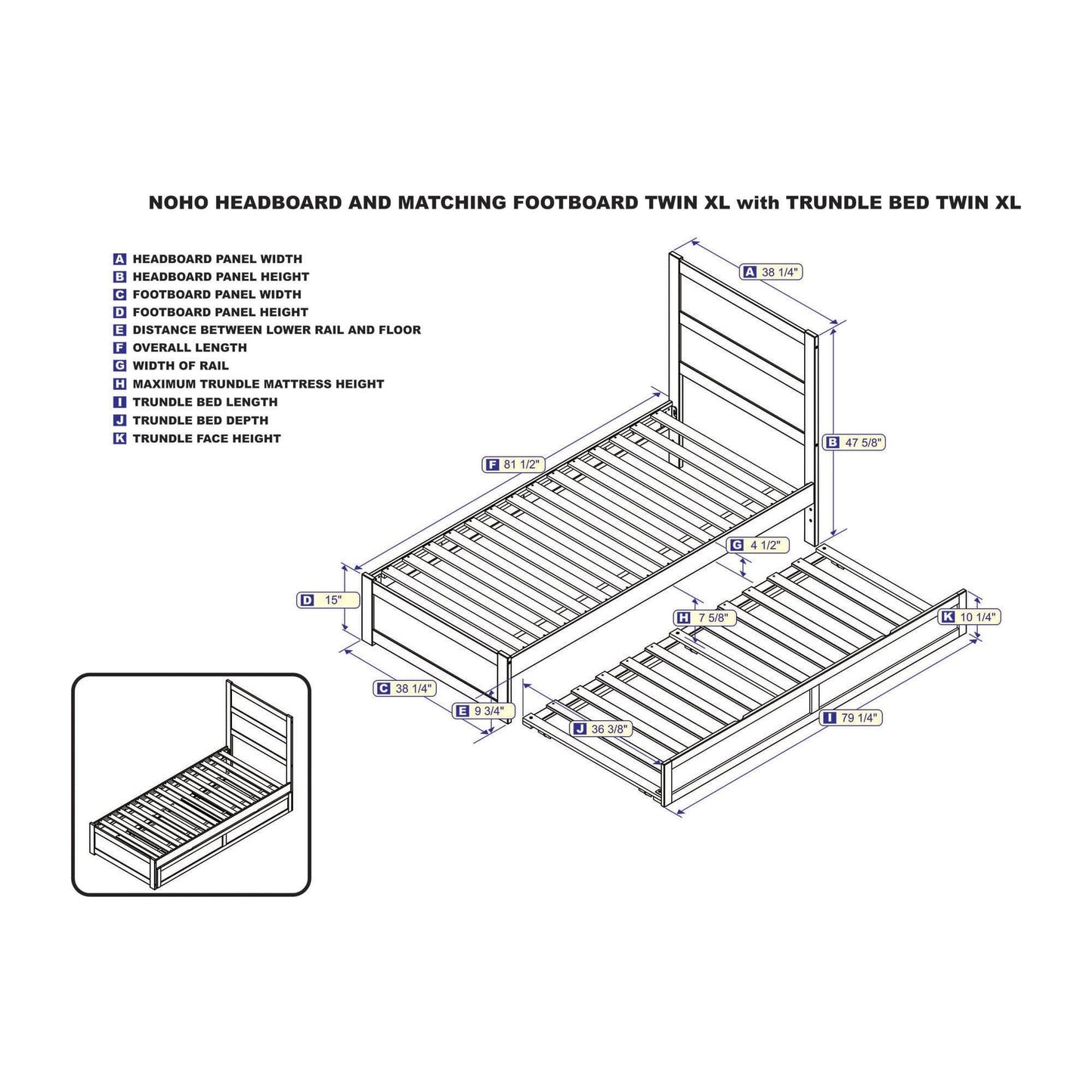 AFI Furnishings NoHo Twin Extra Long Bed with Footboard and Twin Extra Long Trundle in Espresso AG9161111