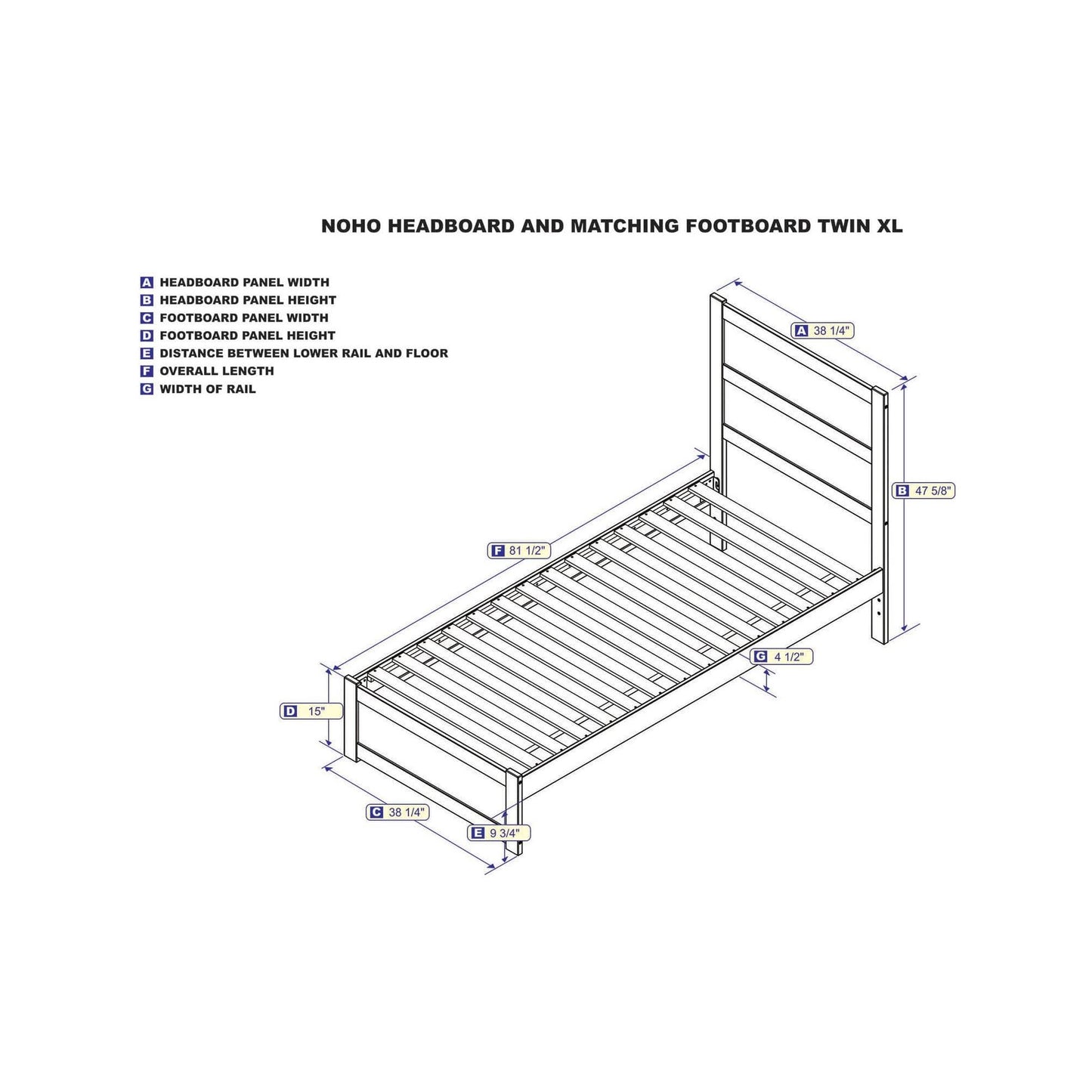 AFI Furnishings NoHo Twin Extra Long Bed with Footboard in Espresso