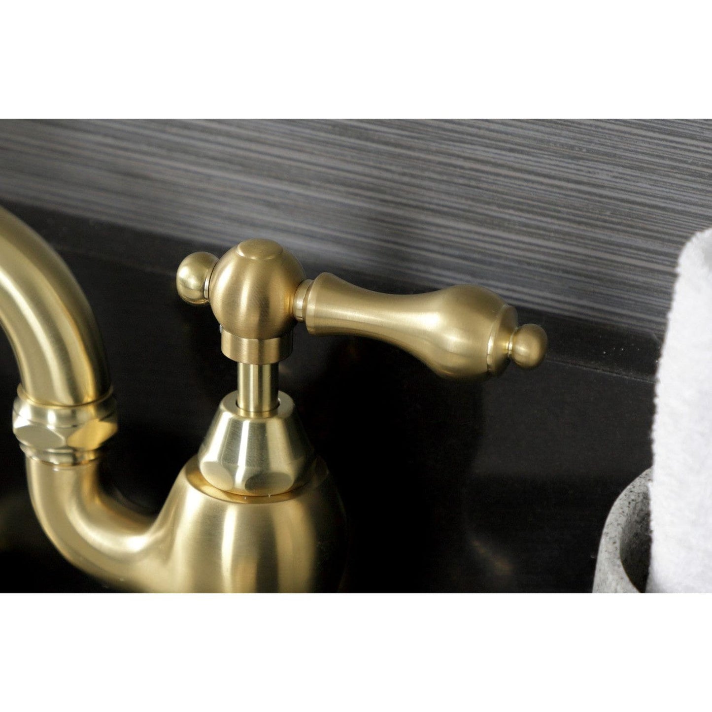 Kingston Brass Kingston Brass English Country Bridge Bathroom Faucet with Brass Pop-Up, Brushed Brass KS7997AL