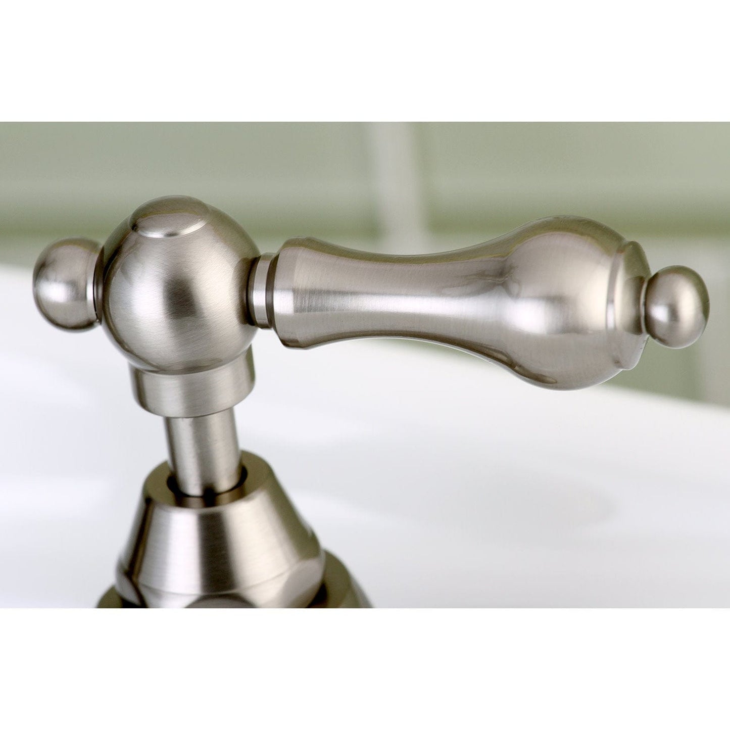 Kingston Brass Kingston Brass English Country Bridge Bathroom Faucet with Brass Pop-Up, Brushed Nickel KS7978AL