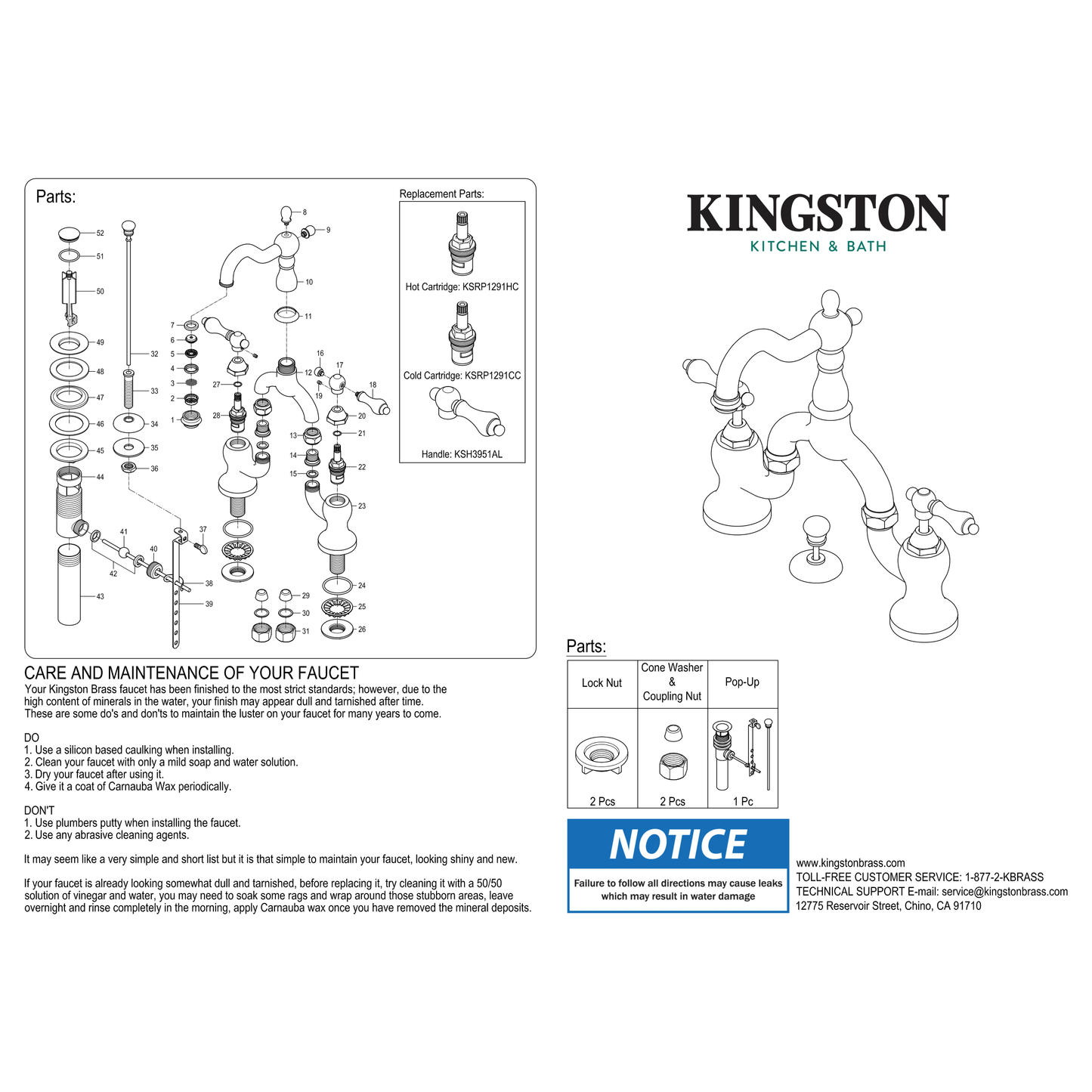 Kingston Brass Kingston Brass English Country Bridge Bathroom Faucet with Brass Pop-Up, Brushed Nickel KS7978AL