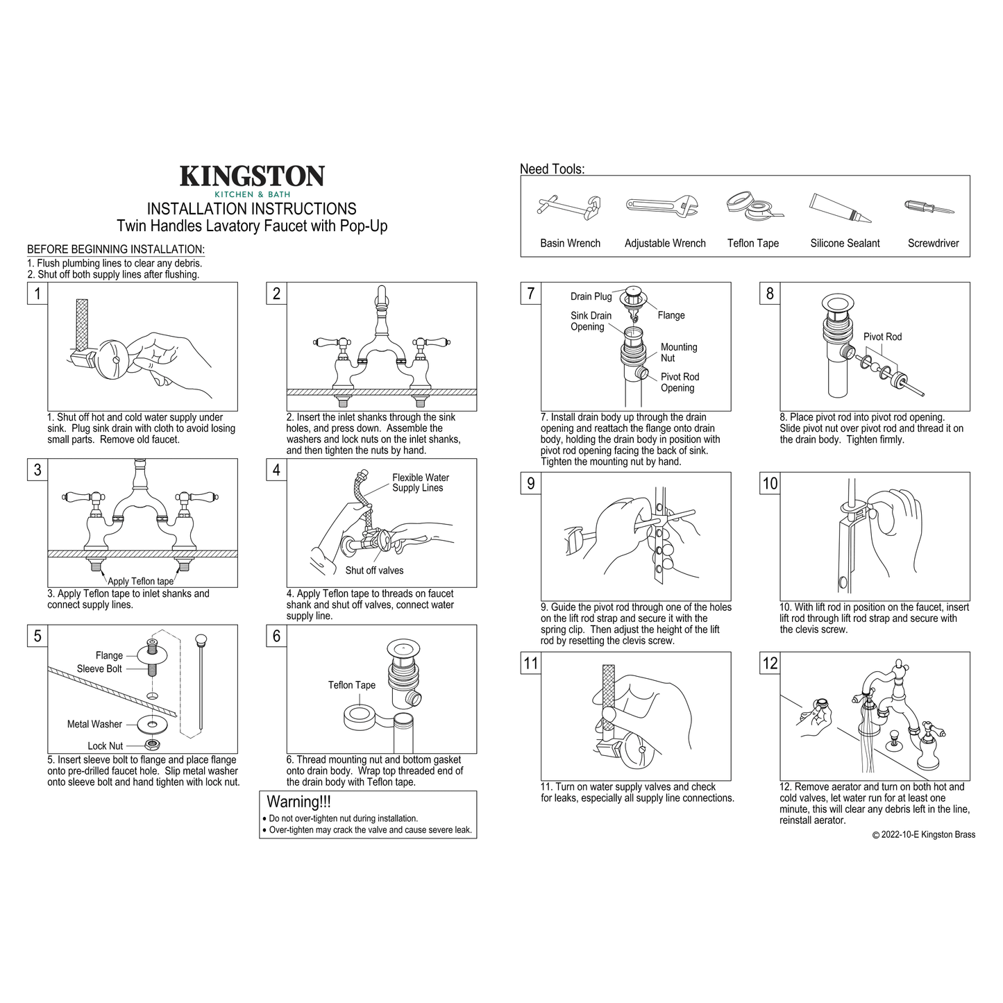 Kingston Brass Kingston Brass English Country Bridge Bathroom Faucet with Brass Pop-Up, Brushed Nickel KS7998AL