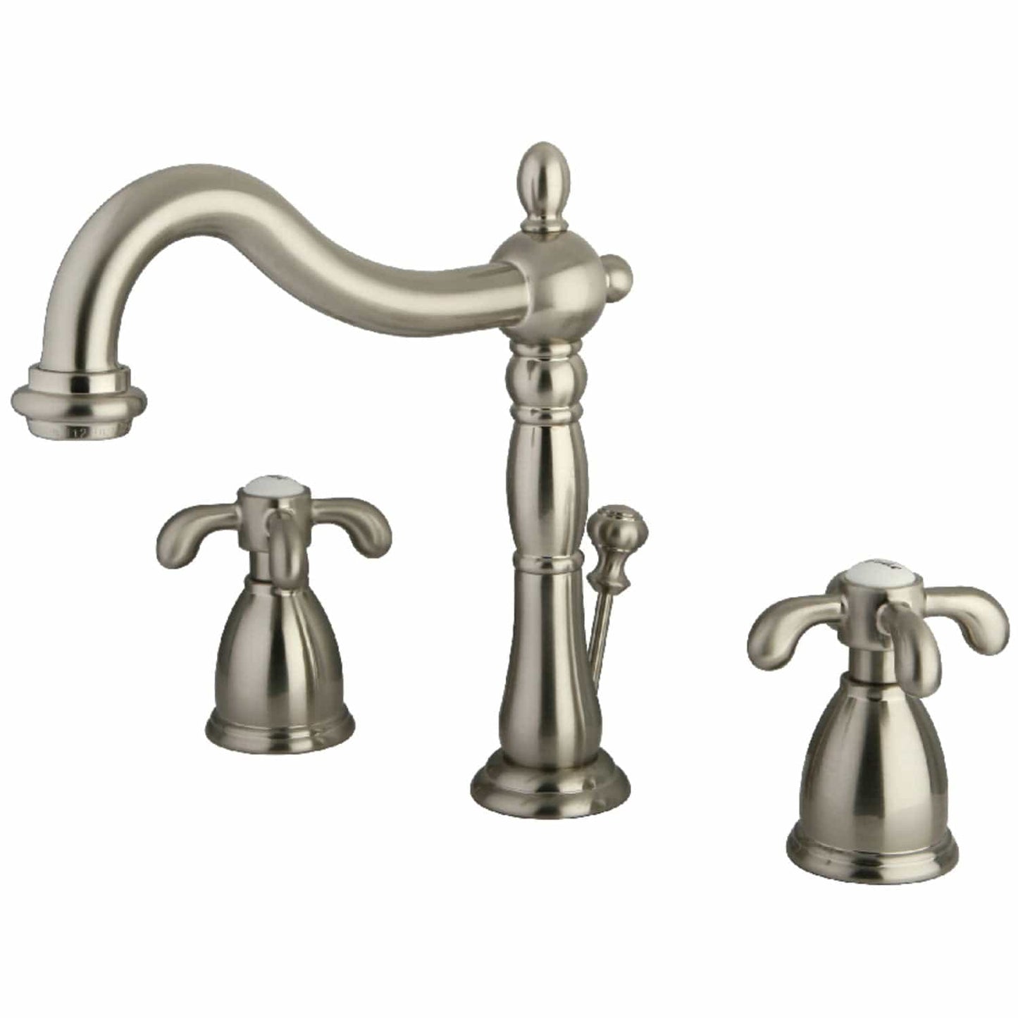 Kingston Brass Kingston Brass KB1970TX French Country Widespread Bathroom Faucet with Brass Pop-Up Brushed Nickel KB1978TX