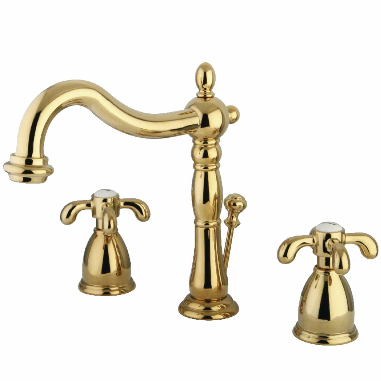 Kingston Brass Kingston Brass KB1970TX French Country Widespread Bathroom Faucet with Brass Pop-Up Polished Brass KB1972TX