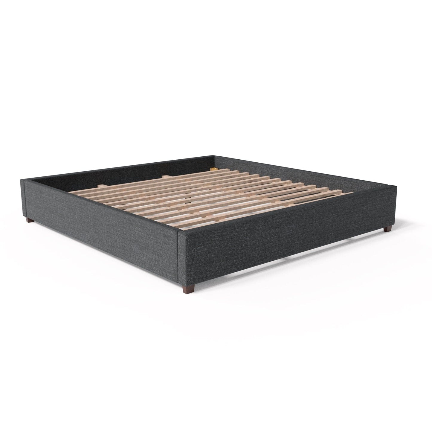 Malouf Malouf Eastman Platform King Bed Base in Charcoal STKKCHEASTPL