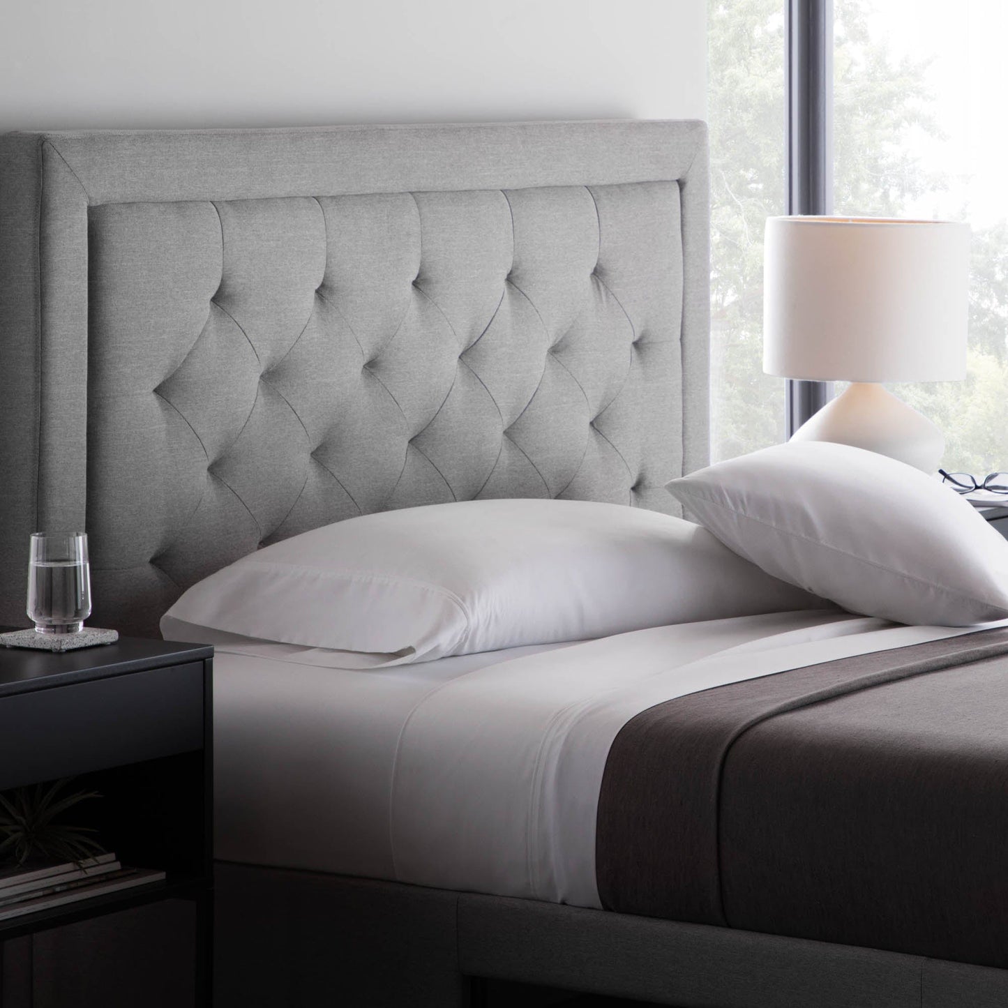 Malouf Malouf Hennessy Headboard King in Stone STKKSTHENNHB