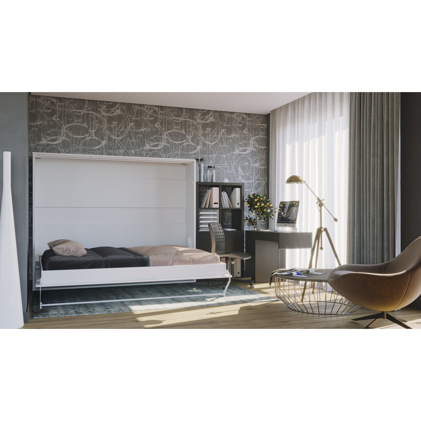 Maxima House Horizontal Murphy Bed Invento European Queen Size