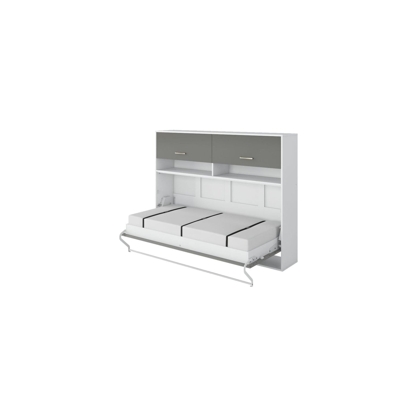 Maxima House Maxima House Invento Horizontal Wall Bed, European Twin Size with a cabinet on top