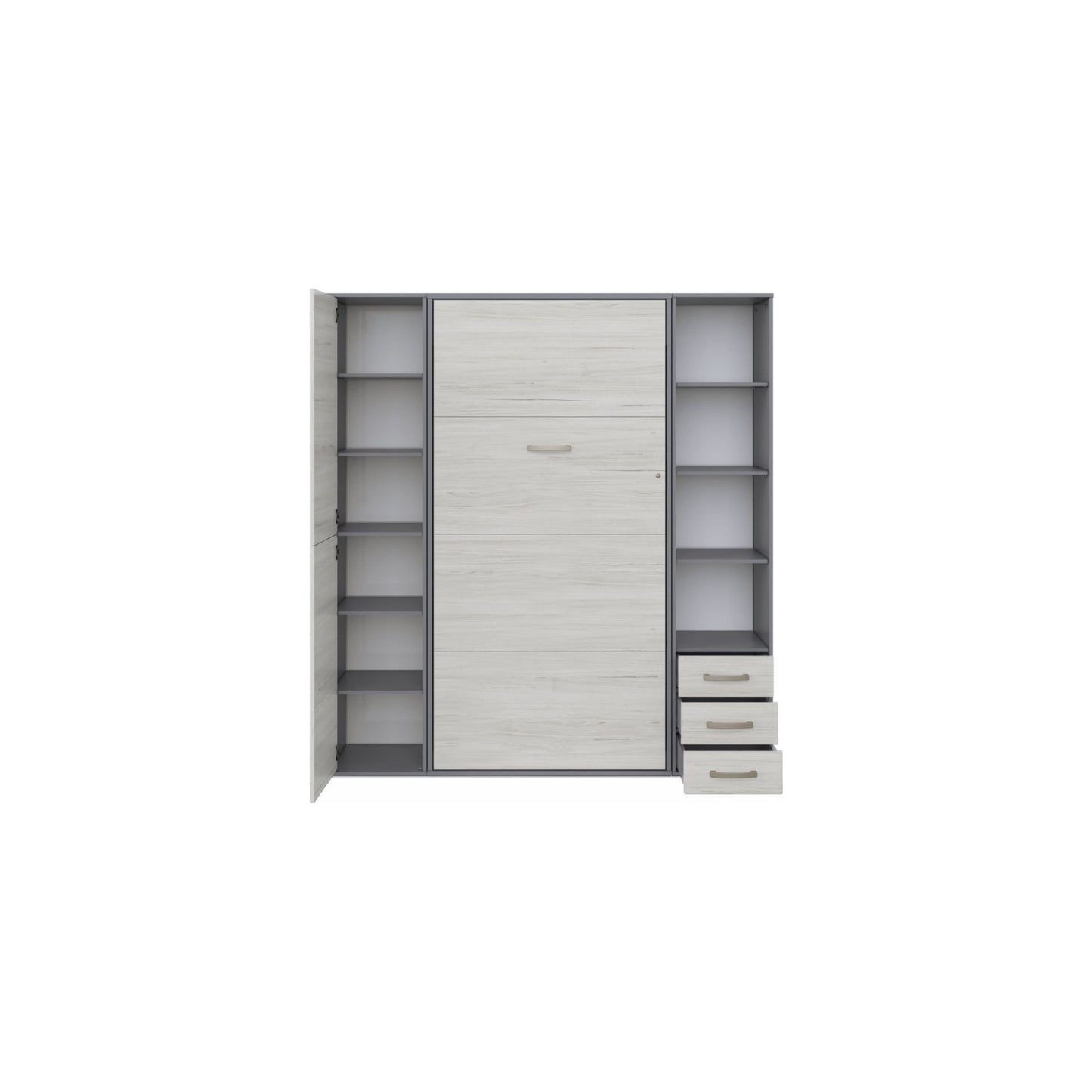 Maxima House Maxima House Invento Vertical Wall Bed, European Full Size with 2 cabinets