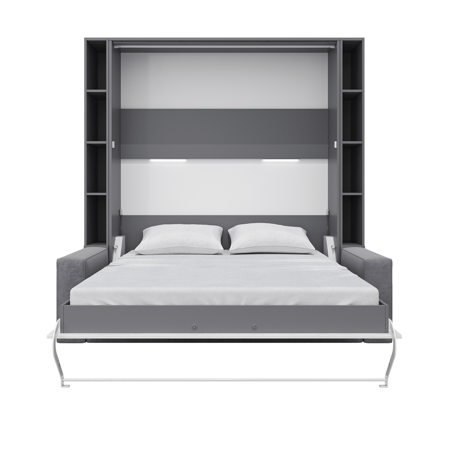 Maxima House Maxima House Vertical European Queen size Murphy Bed Invento with a Sofa and two Cabinets