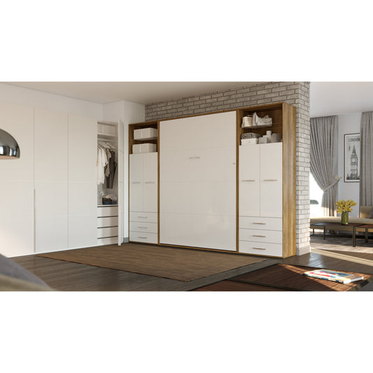 Maxima House Maxima House Vertical Wall Bed Invento, European Twin Size with 2 cabinets