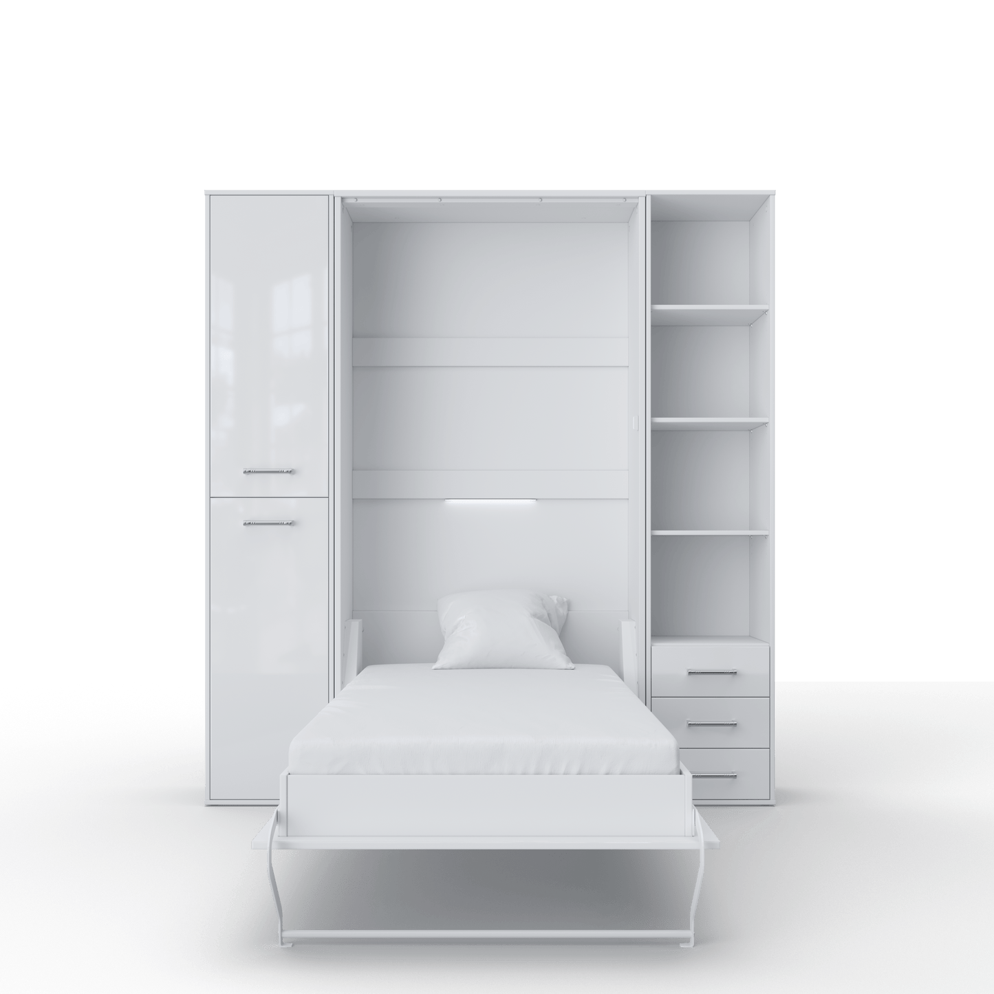 Maxima House Vertical Murphy Bed Invento, European Queen Size with mattress and 2 storage cabinets