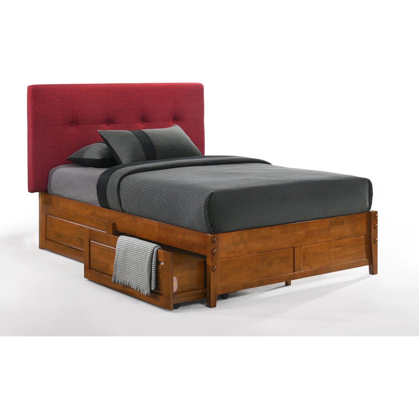 Night and Day Paprika Full Bed in Grey with Cherry Finish Frame (K Series)