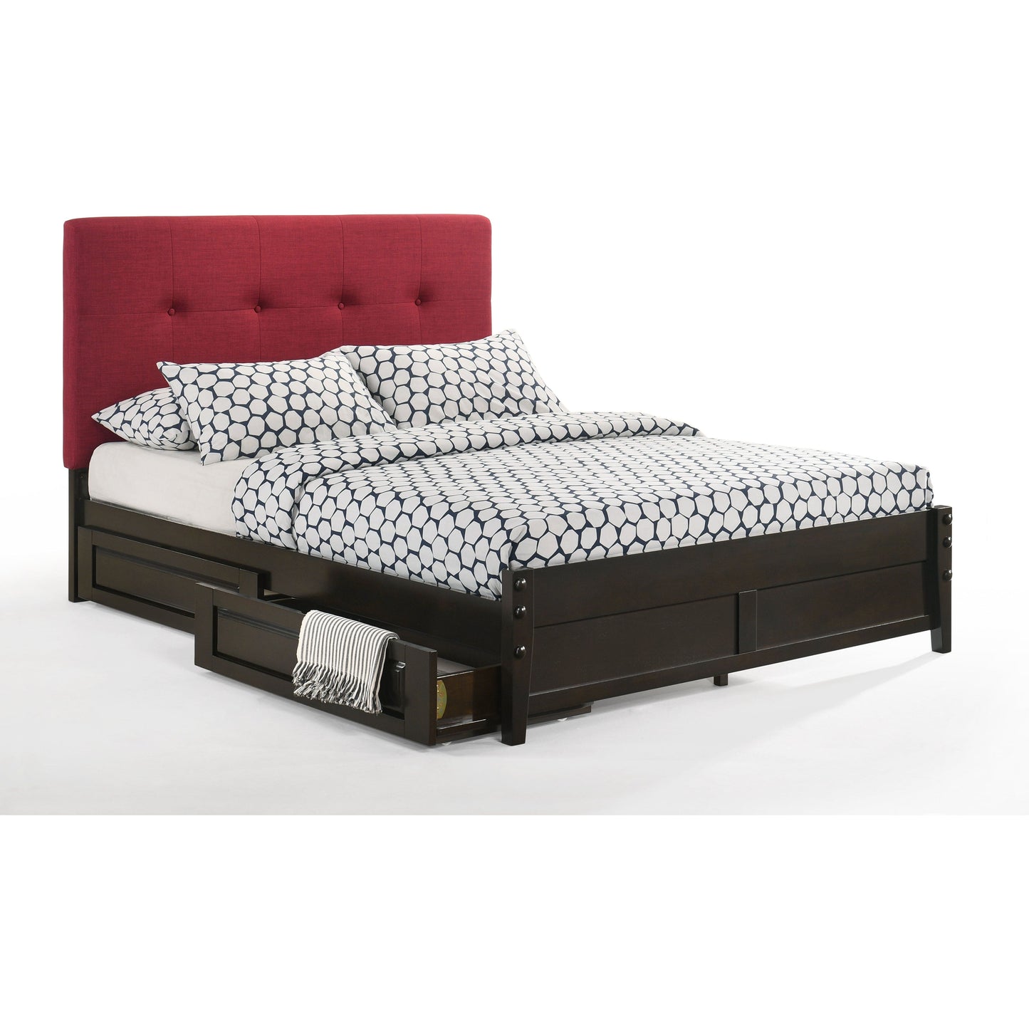 Night and Day Paprika King Bed in Charcoal with Chocolate Finish Frame (K Series)