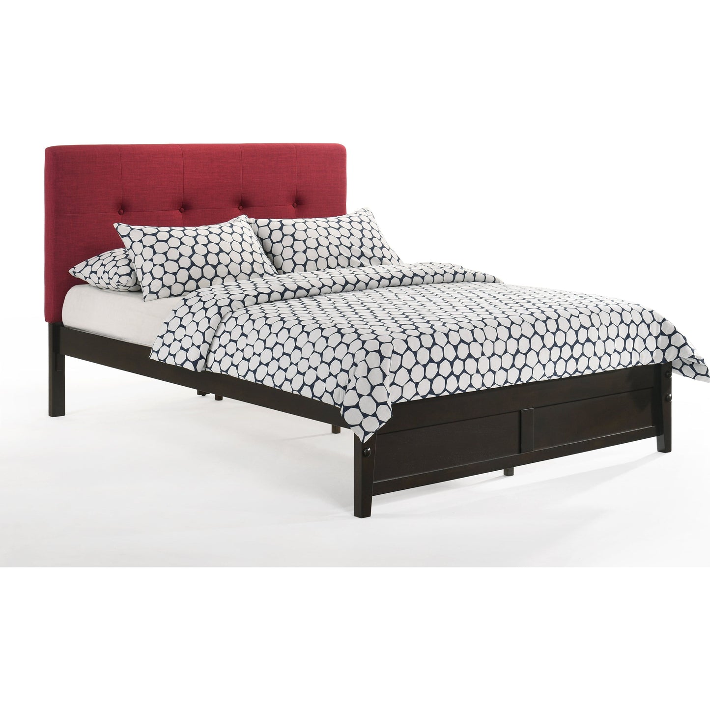 Night and Day Paprika King Bed in Charcoal with Chocolate Finish Frame (K Series) Red PAP-KH-EKG-CC-RD-COM