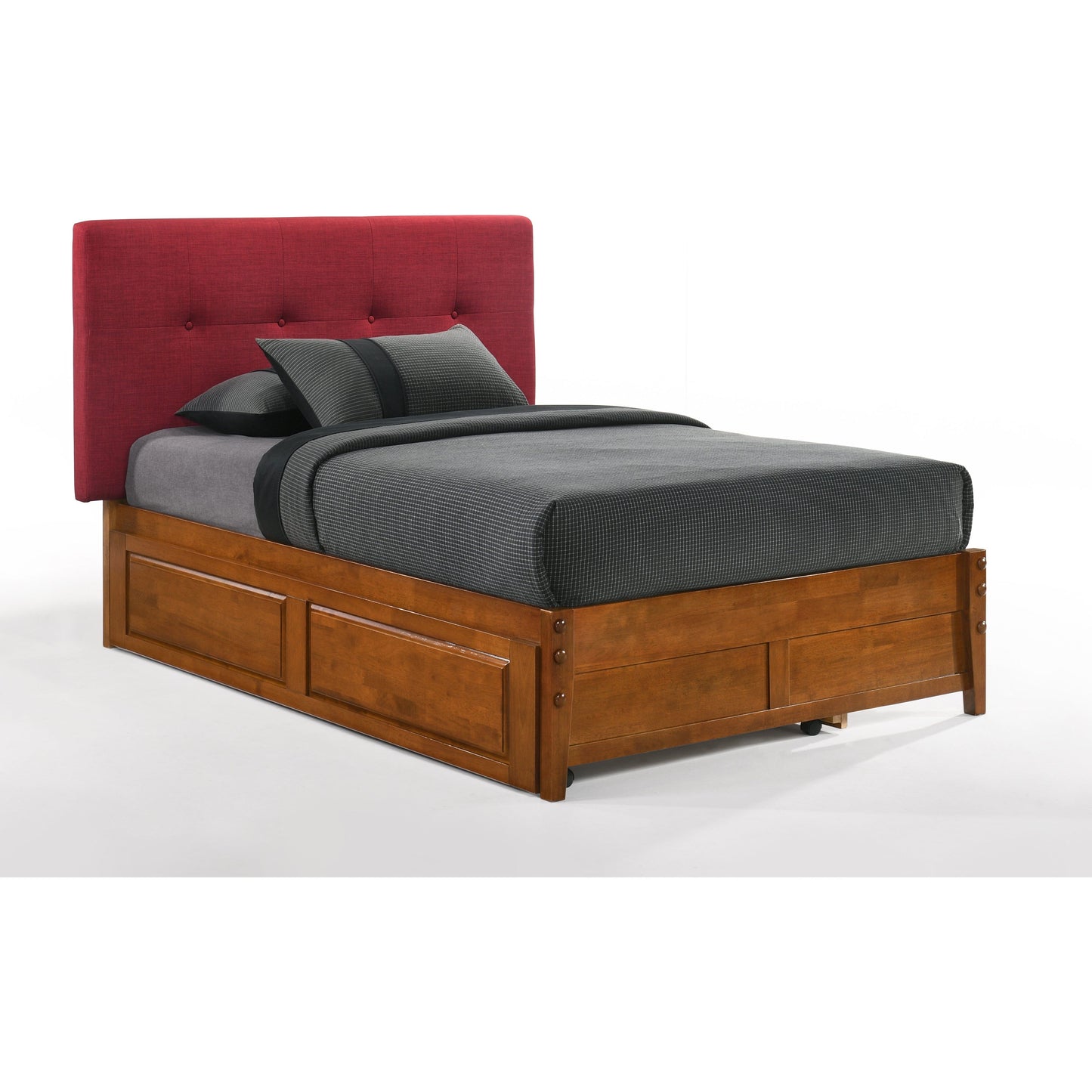 Night and Day Paprika Queen Bed in Grey with Cherry Finish Frame (K Series)