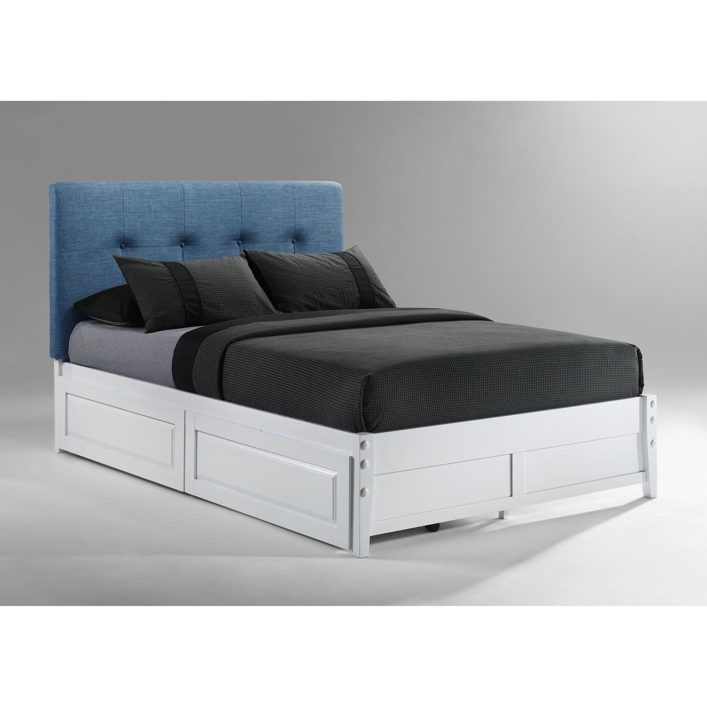 Night and Day Paprika Queen Bed in Teal with White Finish Frame (K Series)