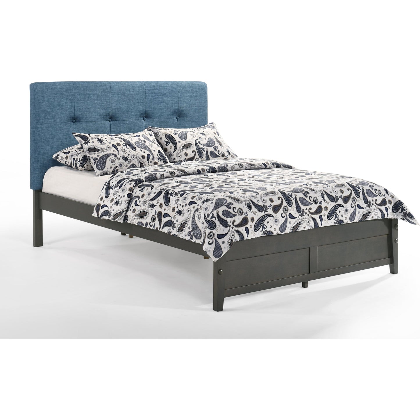 The Bedroom Emporium Paprika Twin Bed in Charcoal with Stonewash Finish Frame (K Series) PAP-PH-TWN-CC-COM-K-STW