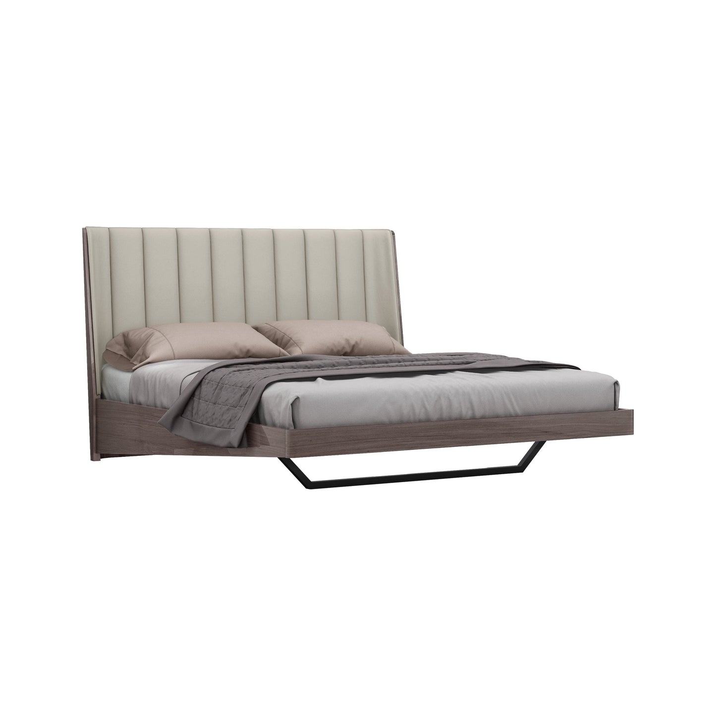 Whiteline Modern Living Whiteline Berlin King Bed BK1754-CNUT/LGRY