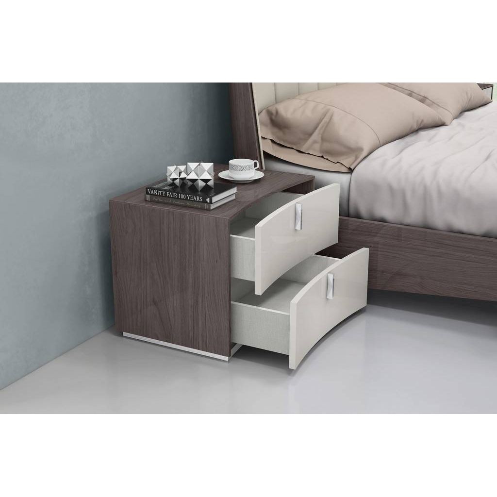 Whiteline Modern Living Whiteline Berlin Night Stand NS1754-CNUT/LGRY