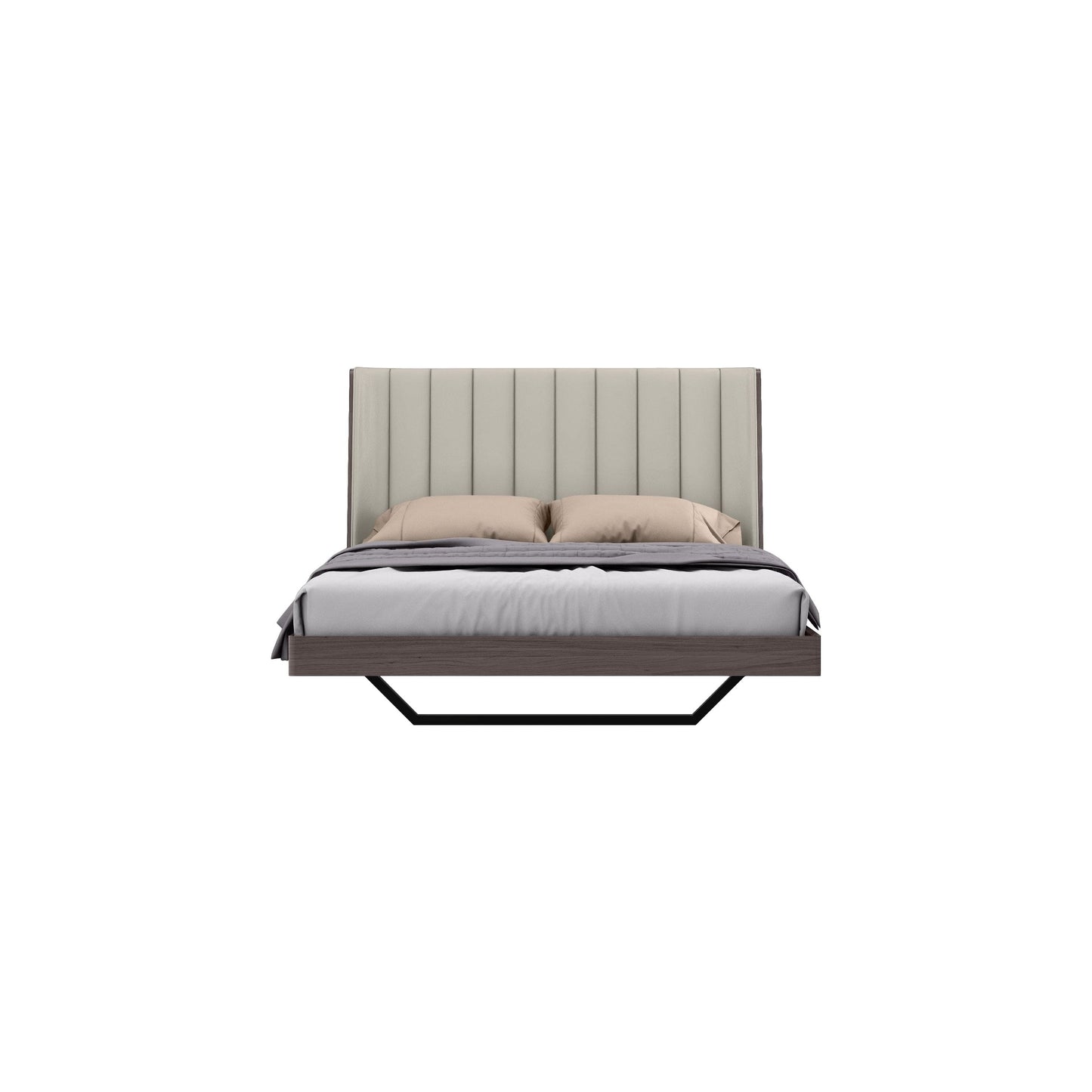 Whiteline Modern Living Whiteline Berlin Queen Bed BQ1754-CNUT/LGRY