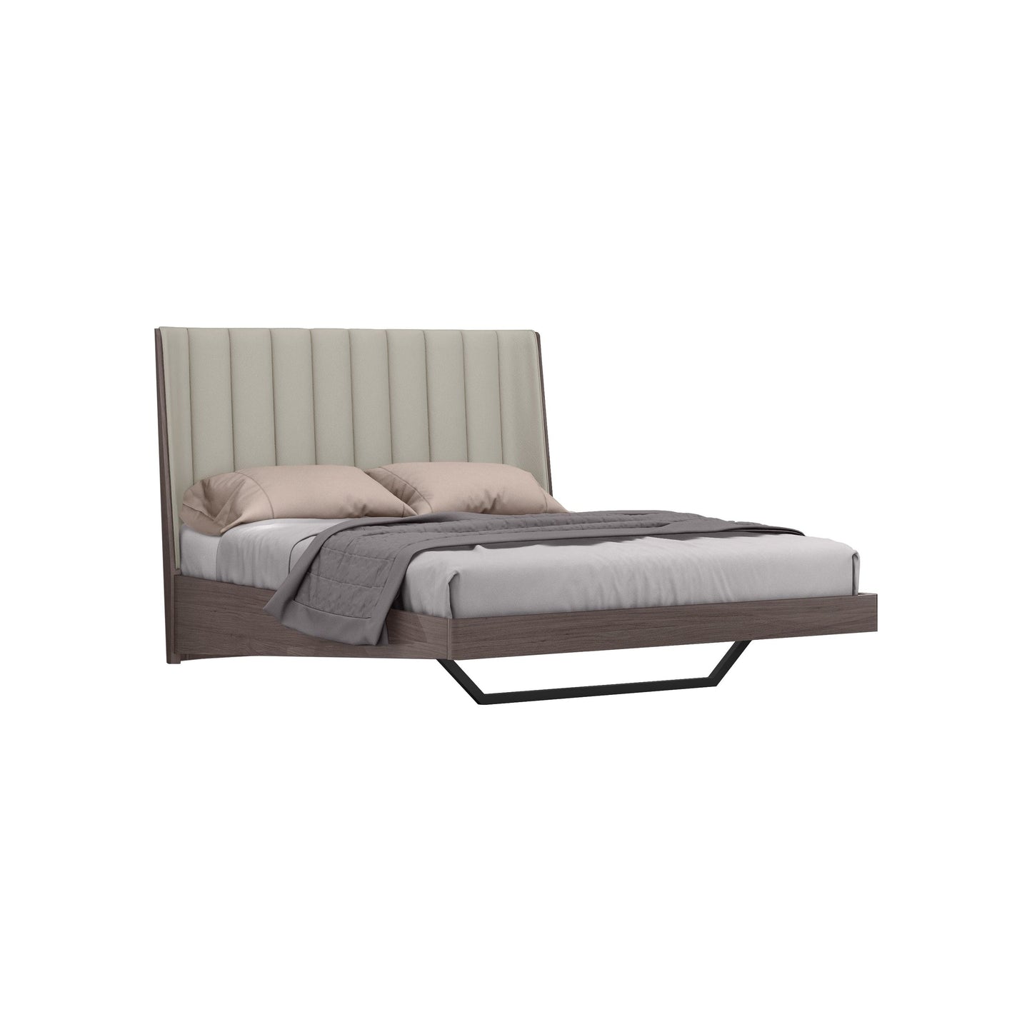 Whiteline Modern Living Whiteline Berlin Queen Bed BQ1754-CNUT/LGRY