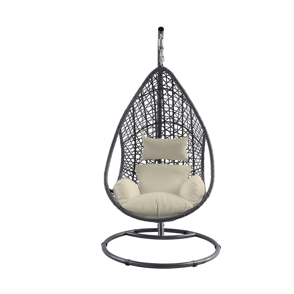 Whiteline Modern Living Whiteline Bravo Outdoor Egg Chair White EG1684-WHT/BLU