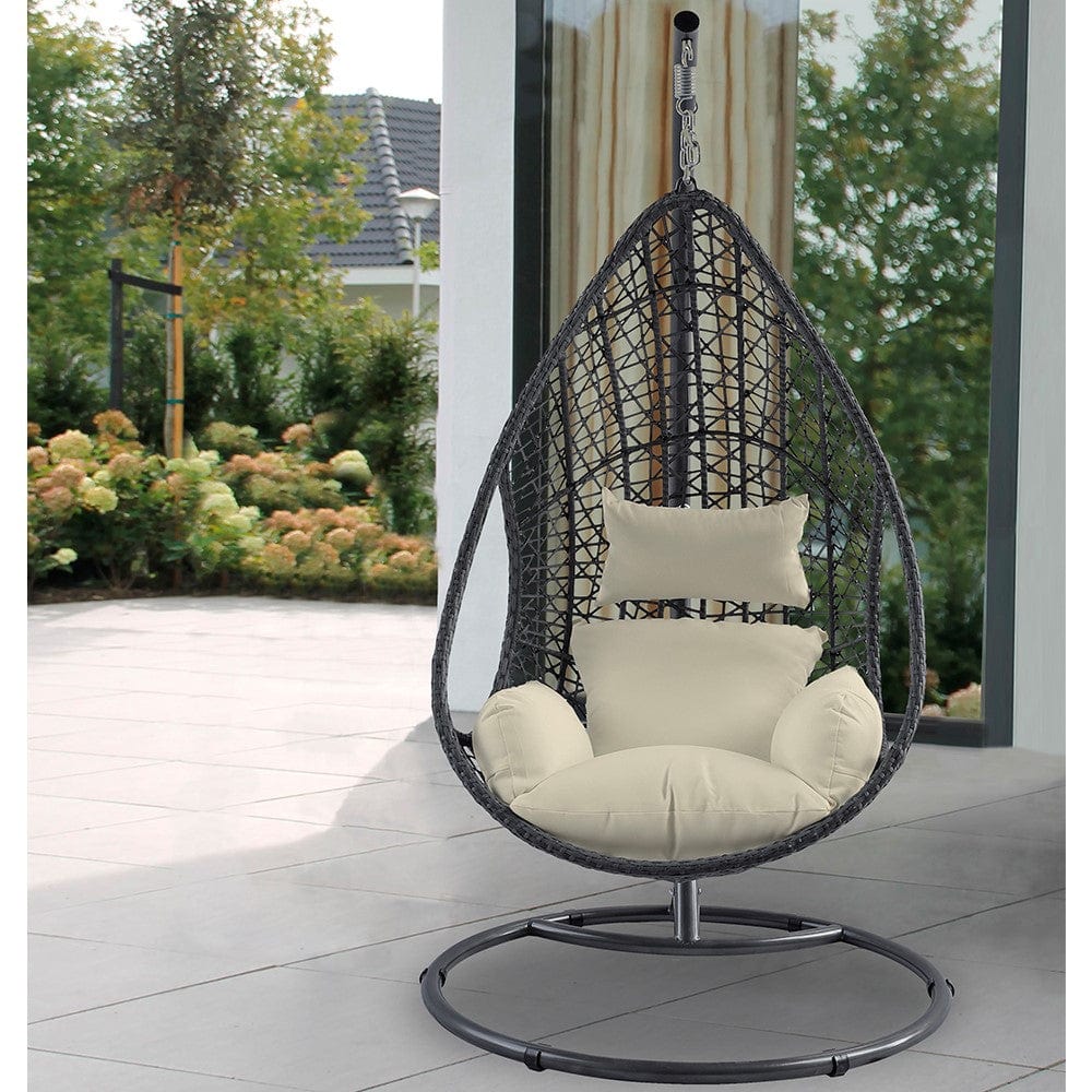 Whiteline Modern Living Whiteline Bravo Outdoor Egg Chair White EG1684-WHT/BLU