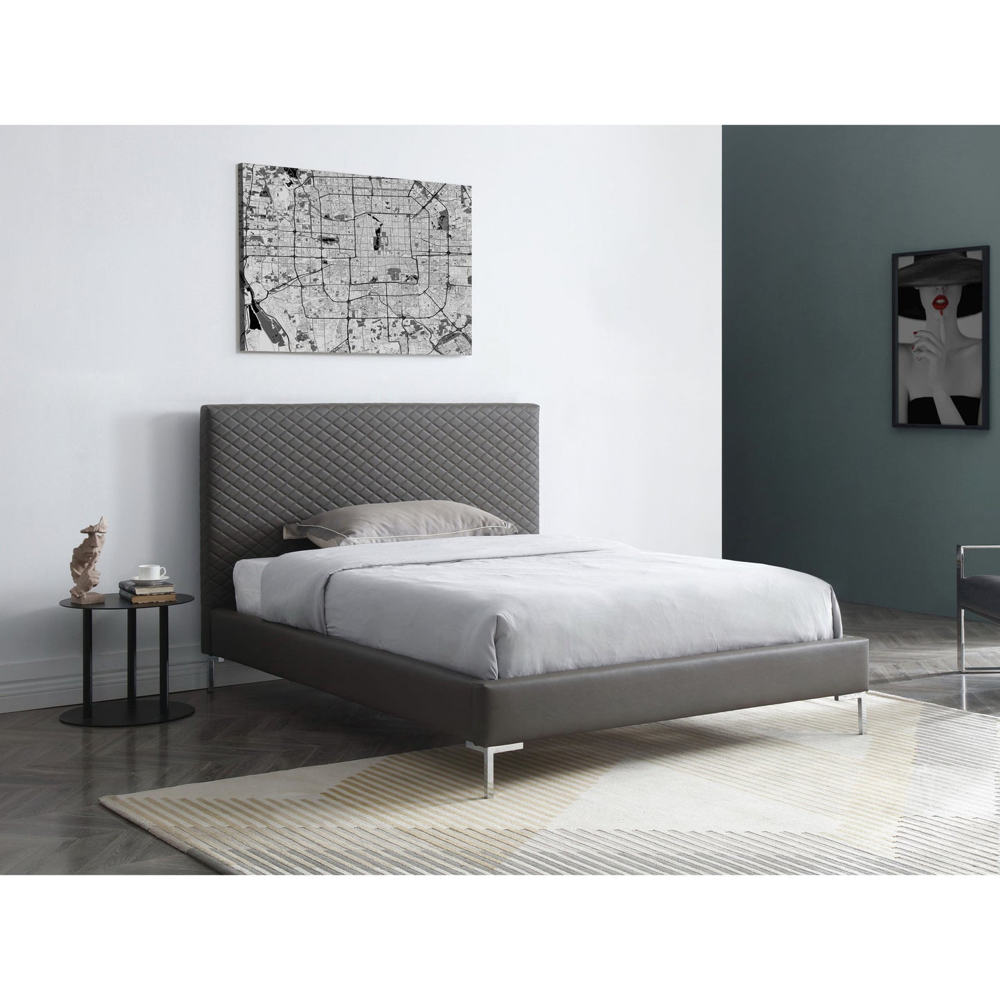 Whiteline Modern Living Whiteline Liz Full Bed Dark Grey BF1689P-DGRY