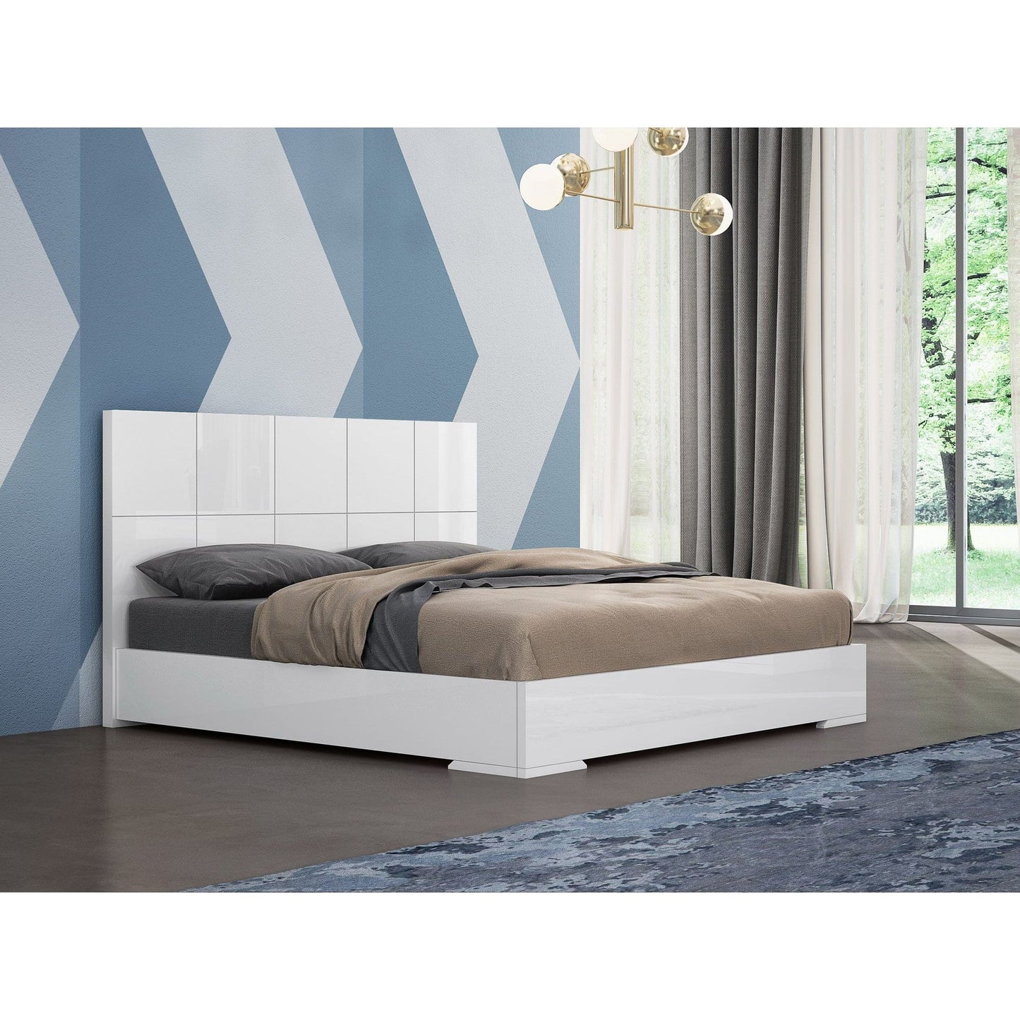 Whitelline Modern Living Anna King Bed White BK1207-WHT