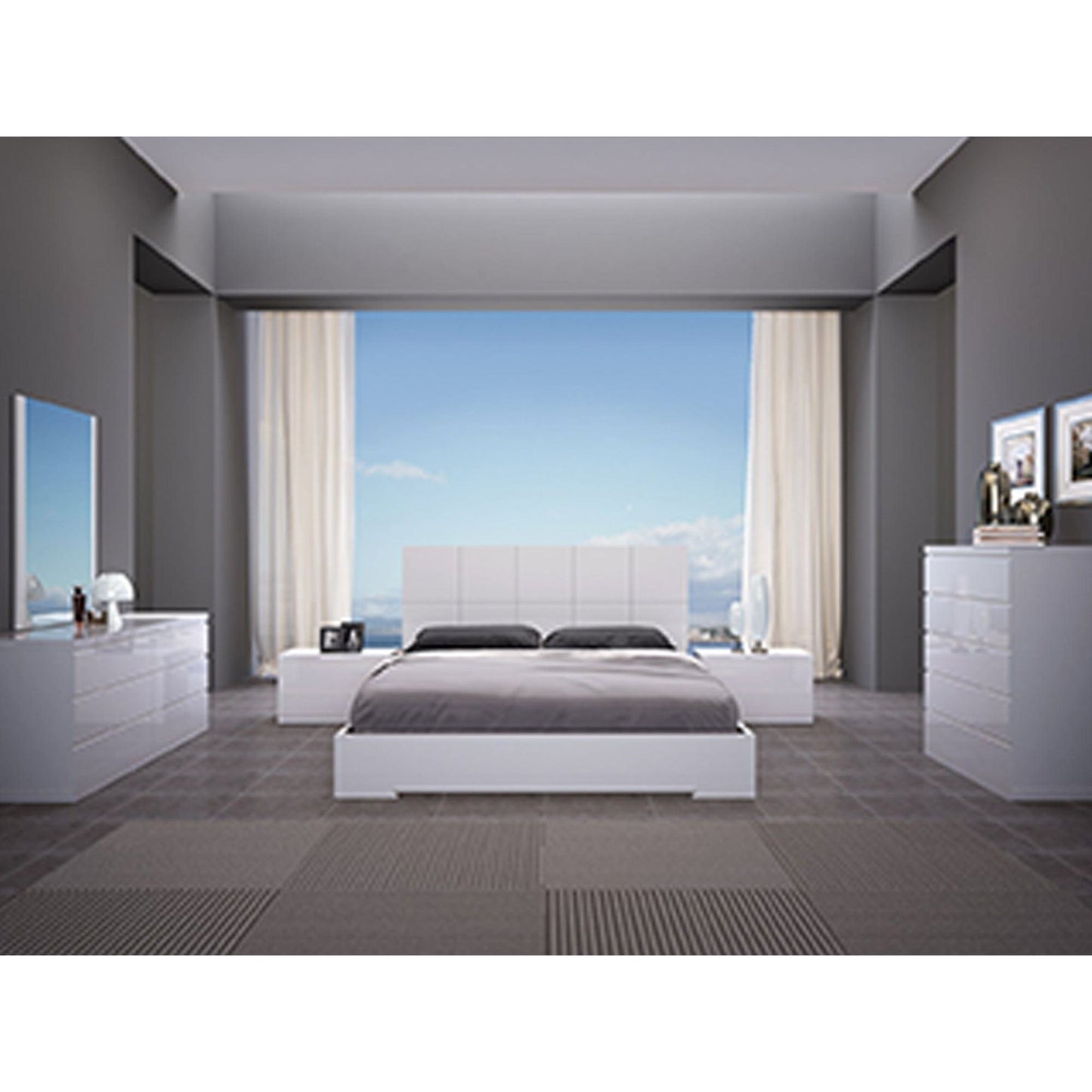 Whitelline Modern Living Whiteline Anna Queen Bed White BQ1207-WHT