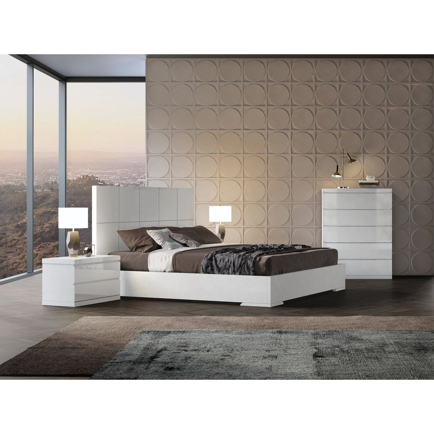 Whitelline Modern Living Whiteline Anna Queen Bed White BQ1207-WHT