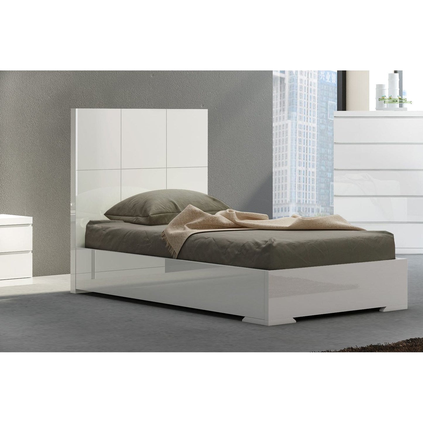 Whitelline Modern Living Whiteline Anna Twin Bed White BT1207-WHT