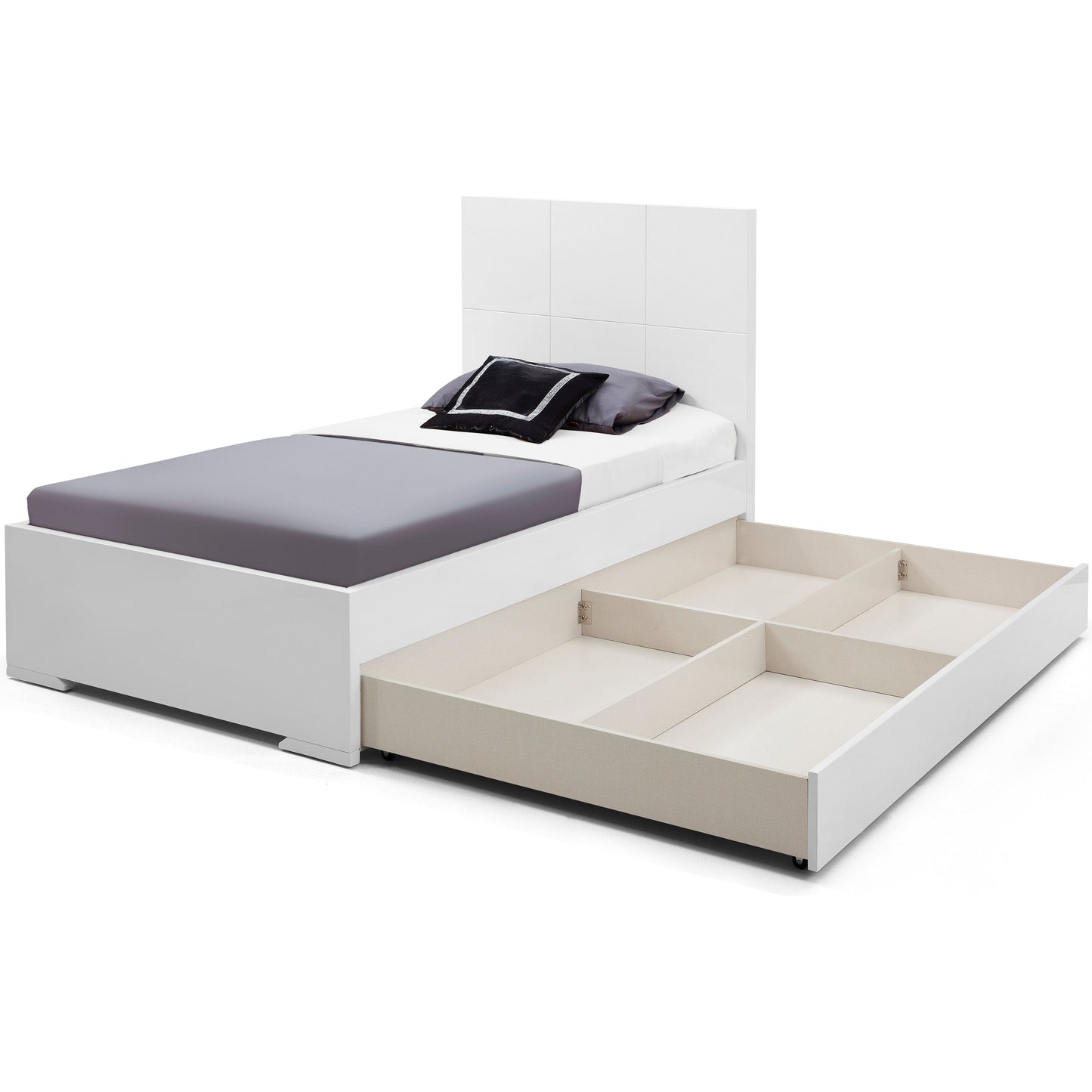 Whitelline Modern Living Whiteline Anna Twin Trundle Bed BT1207T-WHT