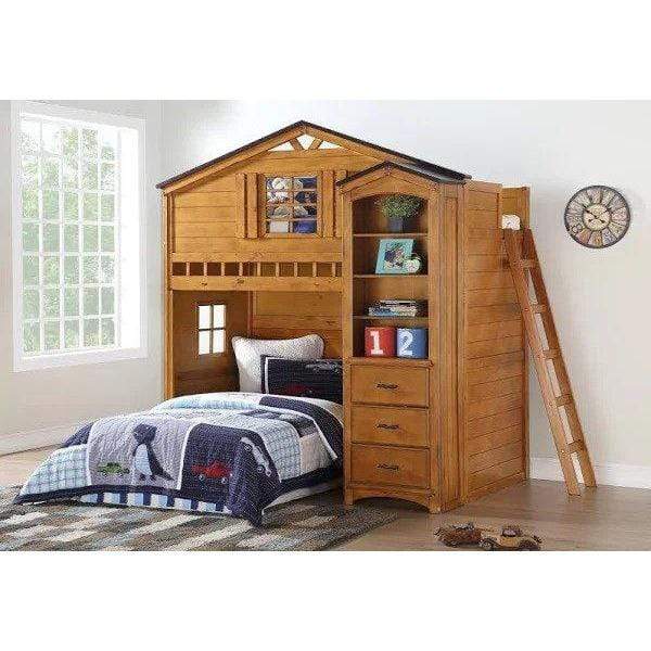 ACME Loft Beds ACME Tree House Loft Bed in Rustic Oak