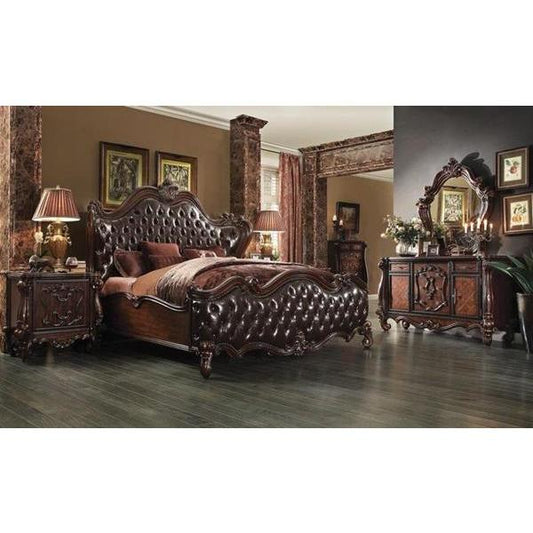 ACME Bed Versailles Queen Bed- Dark Brown & Cherry Oak