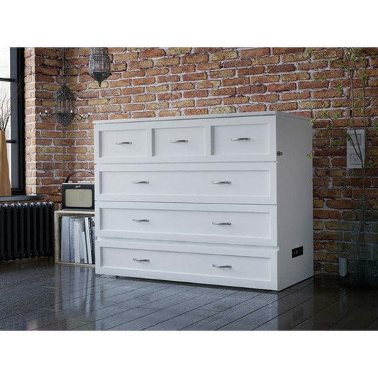 AFI Furnishings Deerfield Murphy Bed Chest Full White with Charging Station