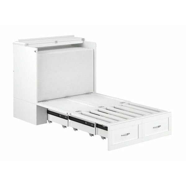 AFI Furnishings Hamilton Murphy Bed Chest Twin Extra Long White with Charging Station AC621142