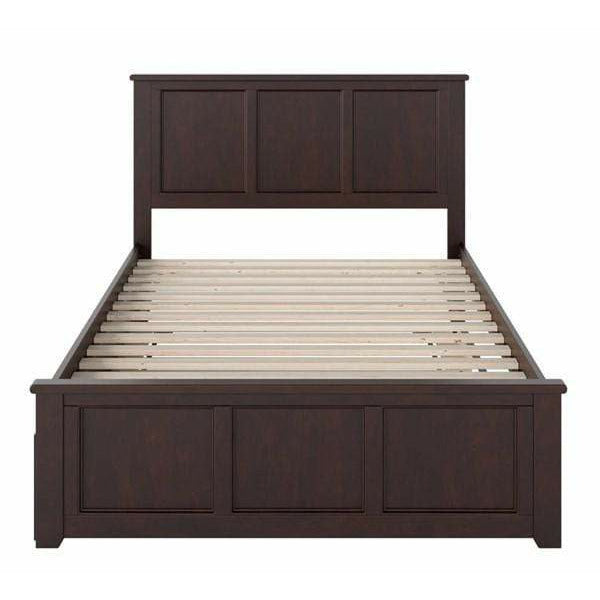 Atlantic Furniture Bed Madison Full Platform Bed with Matching Foot Board with Full Size Urban Trundle Bed in Espresso